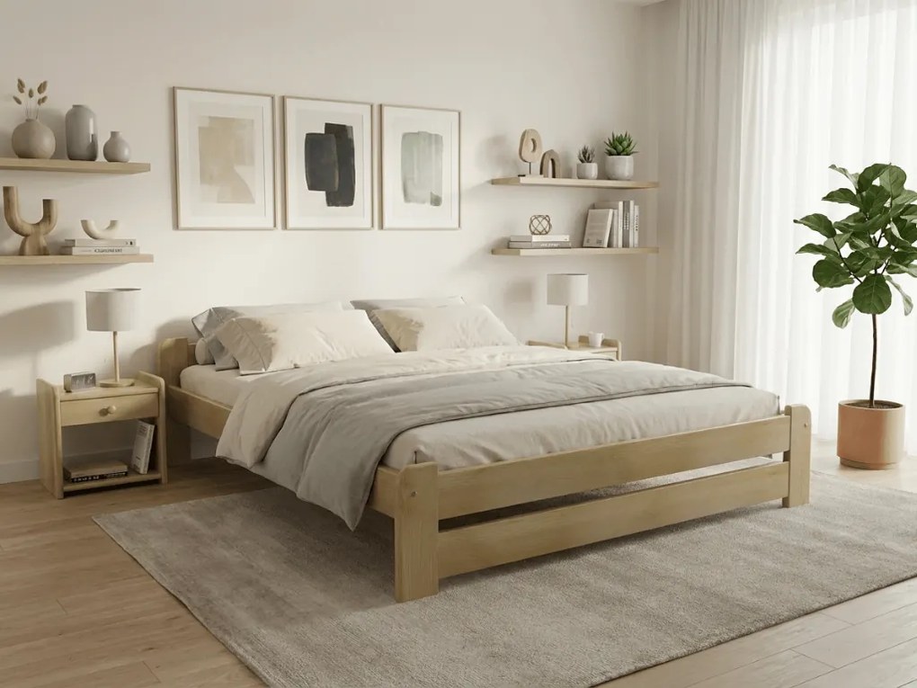 Łóżko Emily 140 x 200 cm, sosna Stelaż: Ze stelażem listwowym rolowanym, Materac: Materac Coco Maxi 20 cm