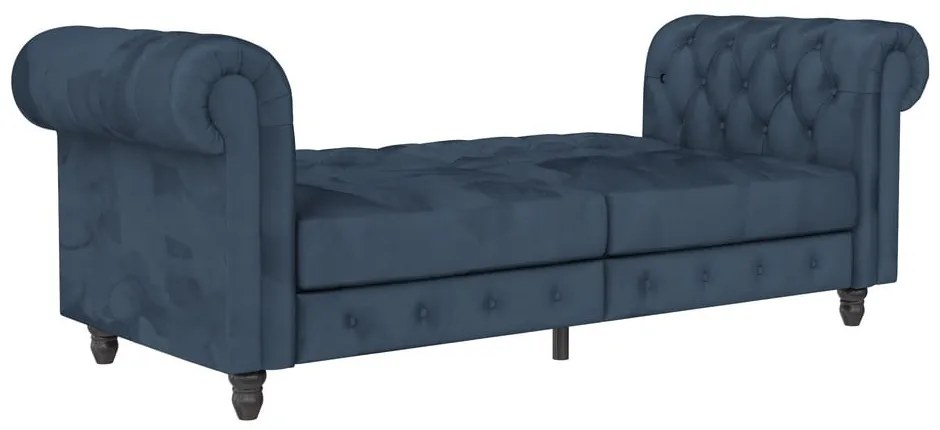 Ciemnoniebieska aksamitna rozkładana sofa 236 cm Felix – Støraa