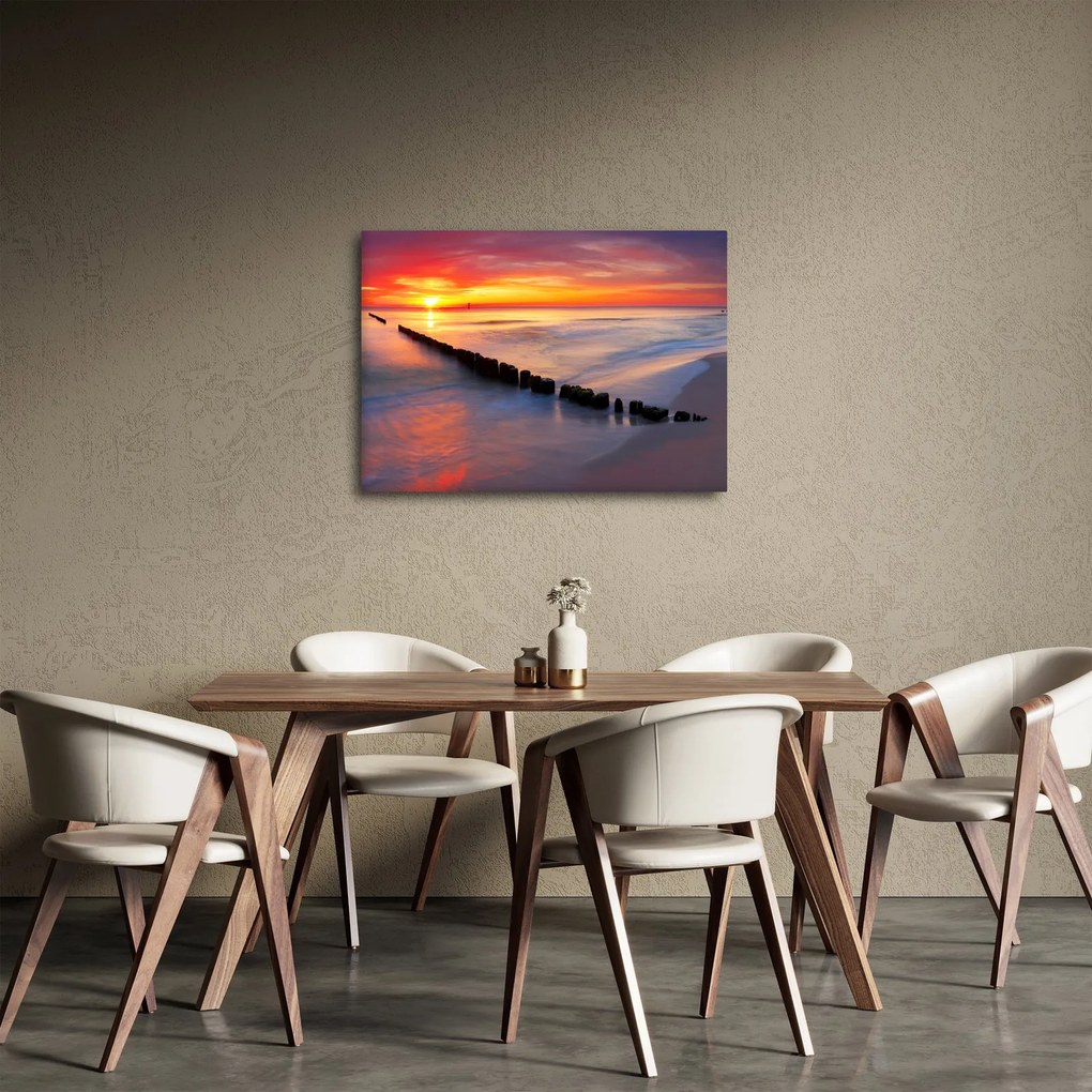 Obraz - Sunset, Baltic Sea, Poland (70x50 cm)