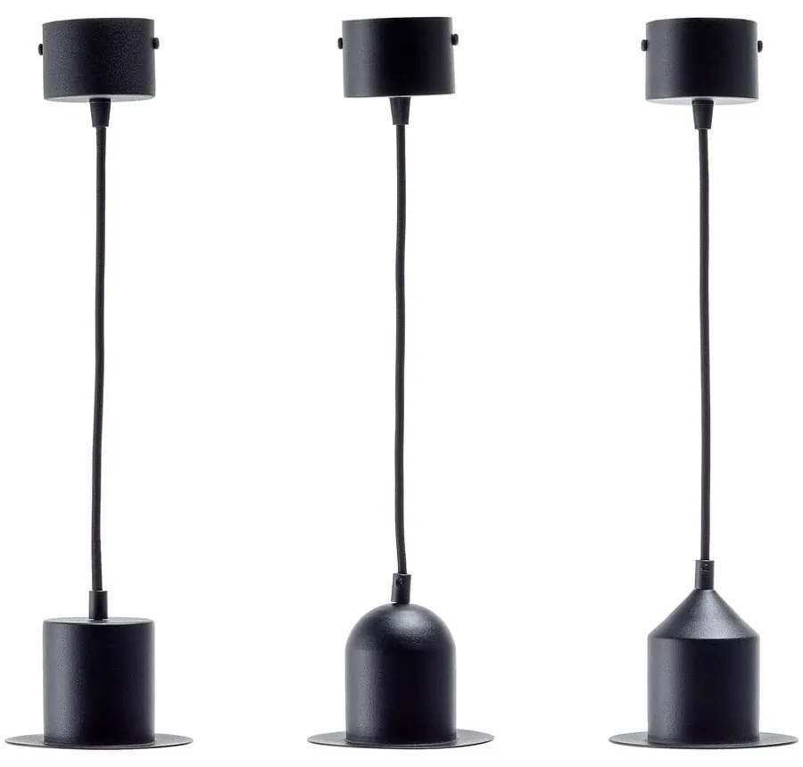 Zestaw 3 czarnych lamp wiszących EMKO Hat