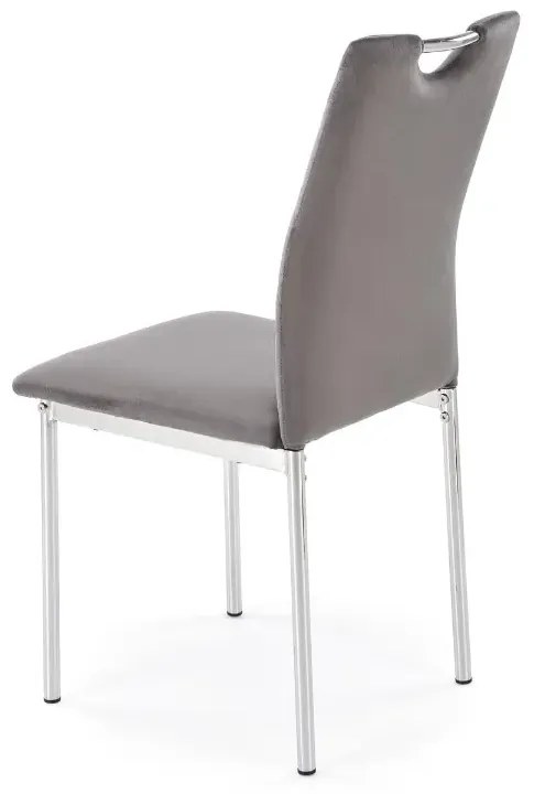 Krzesło tapicerowane K578 VELVET szare HALMAR