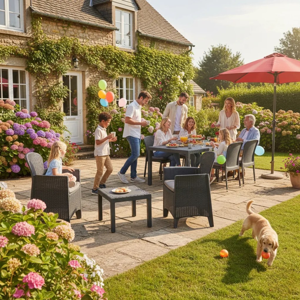 Zestaw ogrodowy AKITA, 3-częściowy, antracytowy I.P.A.E-Progarden