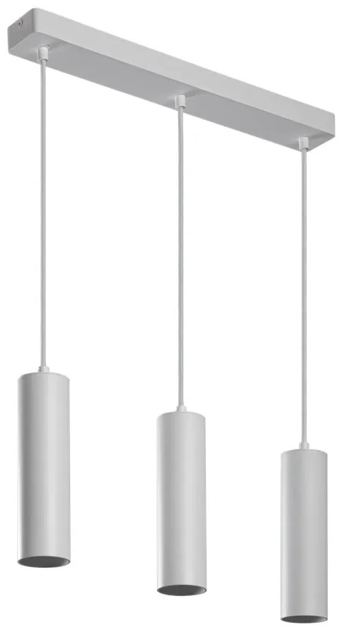 Biała lampa wisząca z metalowym kloszem Tresos II – GTV