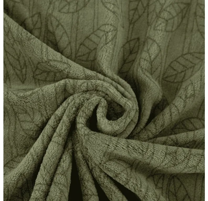 PrzytulneMieszkanie.pl Prześcieradło z mikropluszu GRENA 160x200 cm zielone