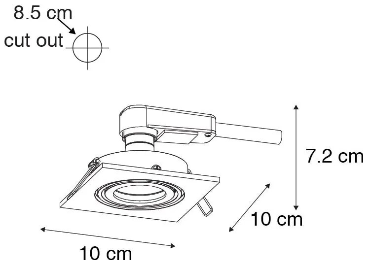 Zestaw 6 nowoczesnych reflektorów wpuszczanych czarnych z regulacją - Club