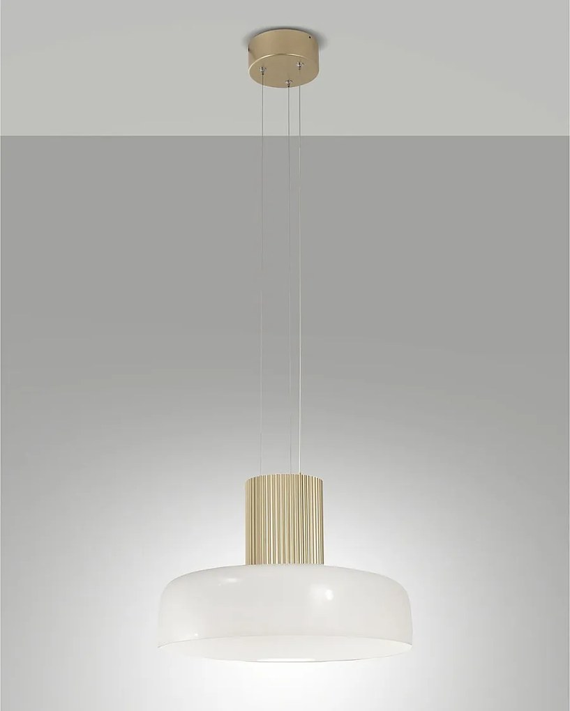 Lampa wisząca LED Lunar 26 W 3150 lm CCT 2700 K/3000 K/4000 K, metalowa i szklana, z możliwością stopniowego ściemniania, biała - Lunar