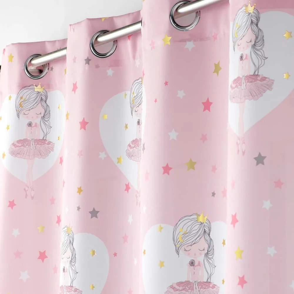 Różowa zasłona dziecięca 140x260 cm Petite Etoile – douceur d'intérieur
