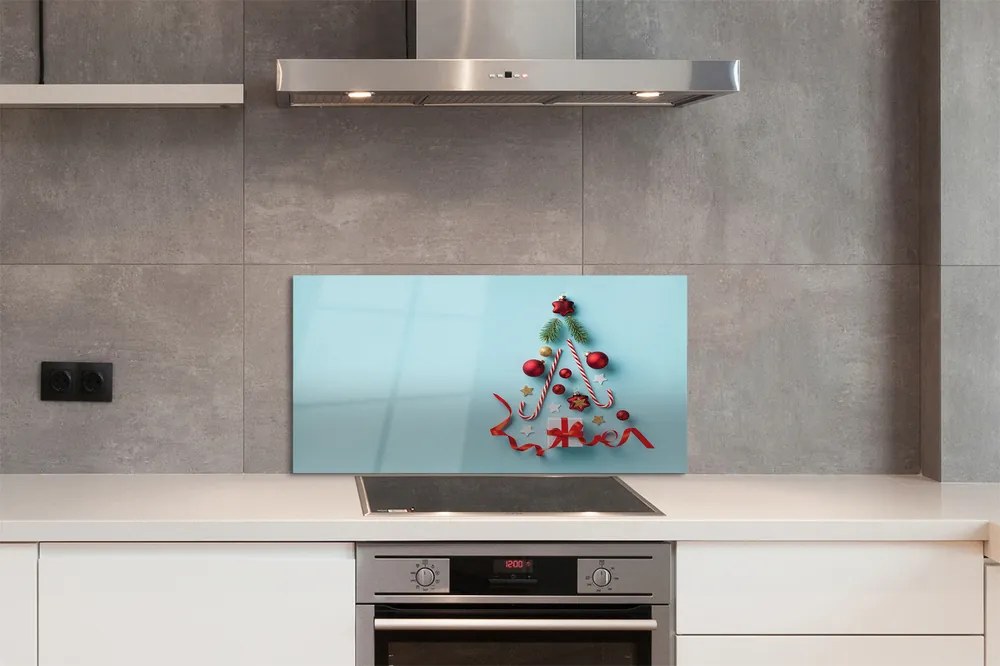 Panel szklany do Kuchni Świąteczne Słodycze i Bombki