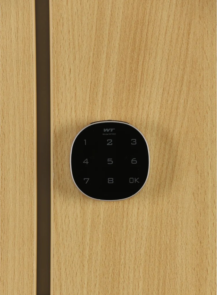 Szafka ubraniowa S1, 2-drzwiowa, 1850 x 600 x 500 mm, zamek kodowy, drzwi laminowane, buk