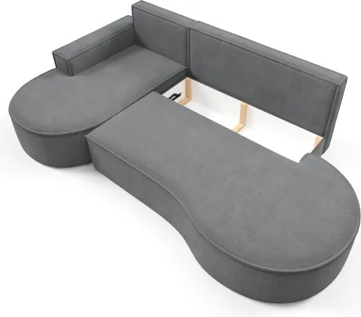 Narożnik MOLLY Lewostronny z funkcją spania, wolnostojący tkanina CURIO 97 Szary