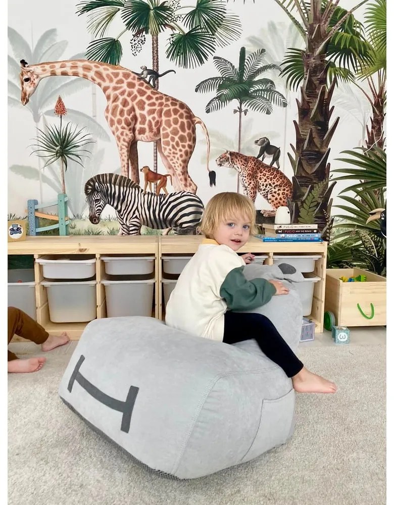 Jasnoszary dziecięcy worek do siedzenia Hippo – The Brooklyn Kids