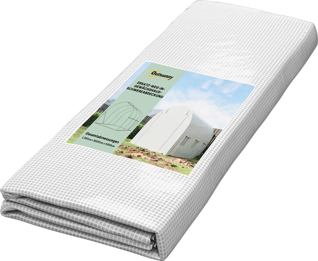 Outsunny Pokrycie do Szklarni Zamiennik Przezroczyste Odporne na Pogodę 300x200x200cm | Aosom PL