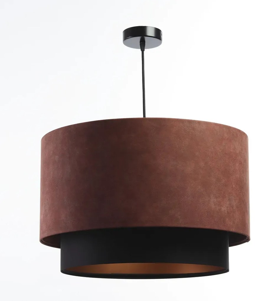 Lampa wisząca DOUBLE ZAMSZ 60 bordowa/czarna BPS KONCEPT