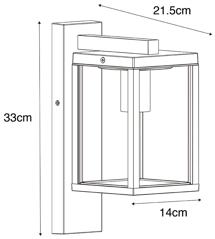 Inteligentny kinkiet zewnętrzny czarny z żebrowanym szkłem z WiFi A60 - Charlois