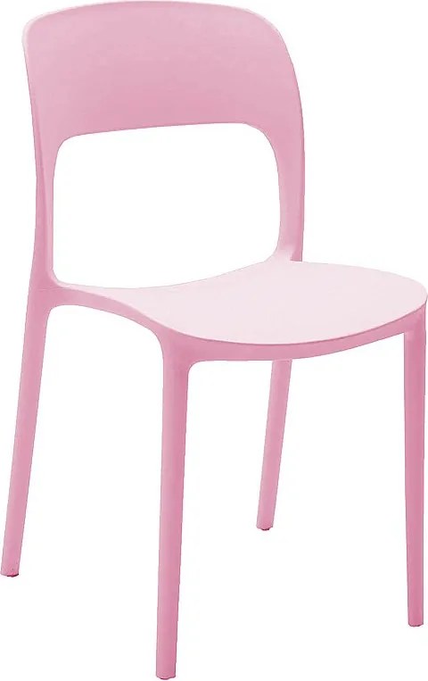 Zestaw 4 różowych krzeseł z polipropylenu - FUERTEVENTURA
