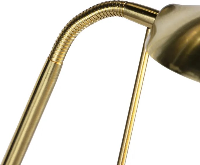 Lampa stojąca złota z lampką do czytania, w tym LED i ściemniacz - Diva 2