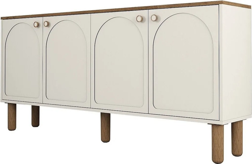 Komoda – 180 cm x 84 cm x 35 cm – kremowa – płyta wiórowa pokryta melaminą