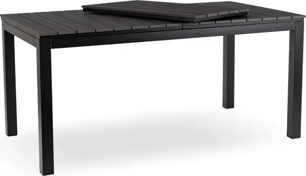 Stół Ogrodowy Prostokątny ARGOS 160-210 cm Rozkładany Ciemnoszary Dąb/Czarny