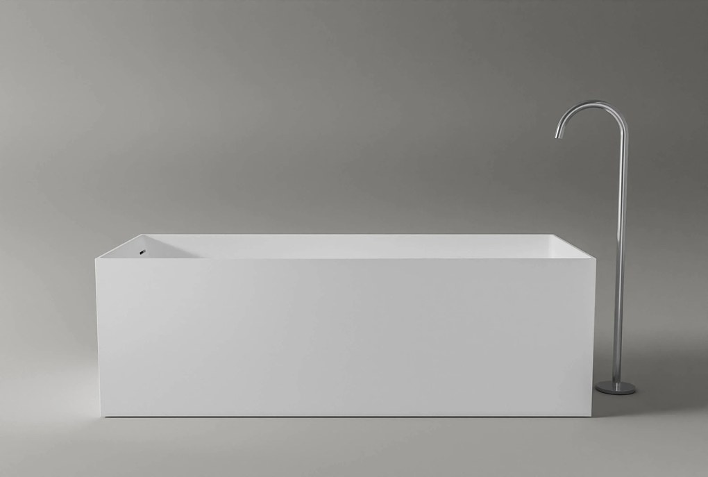 Wanna wolnostojąca LUNA STONE odlew mineralnyBiały mat - 170 x 72 x 55 cm