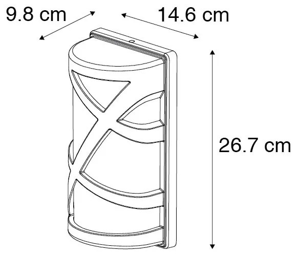 Nowoczesna lampa ścienna zewnętrzna czarna IP44 - Suzie