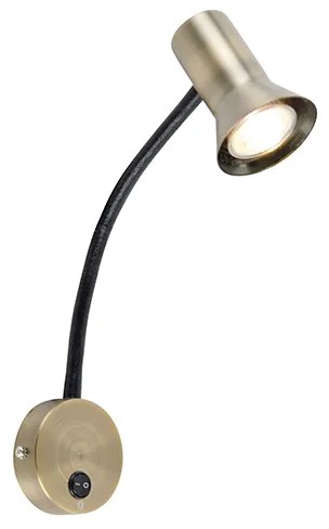 Lampa ścienna brązowa z elastycznym ramieniem - Karin Flex Nowoczesny Oswietlenie wewnetrzne