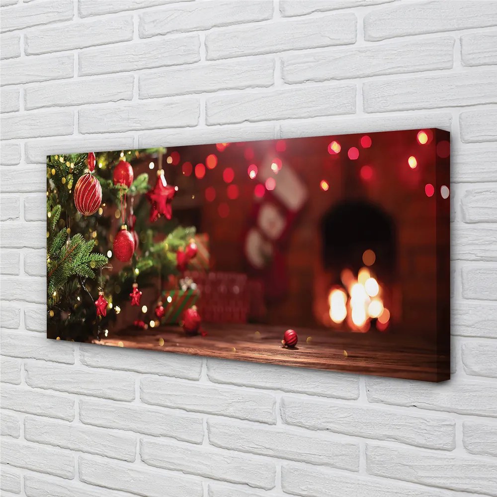 Zdjęcie na płótnie Bombki, Choinka i Prezenty