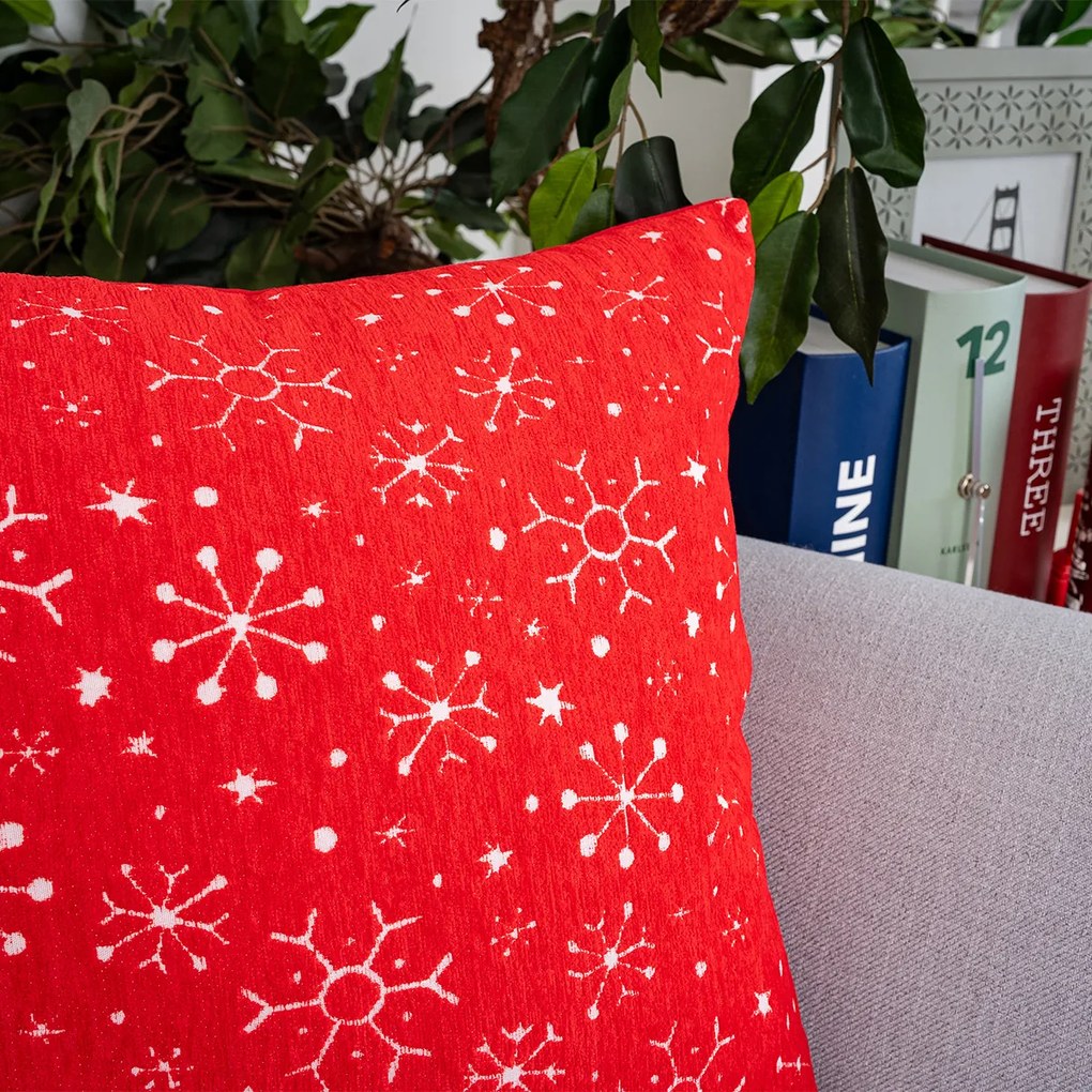 4Home Poszewka na poduszkę Snowfall in Red, 45 x 45 cm
