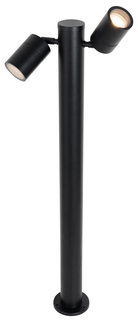 Zewnetrzna Stojąca lampa ogrodowa czarna 80 cm IP44 regulowana 2-światłowa - DuoDesignerski Oswietlenie zewnetrzne