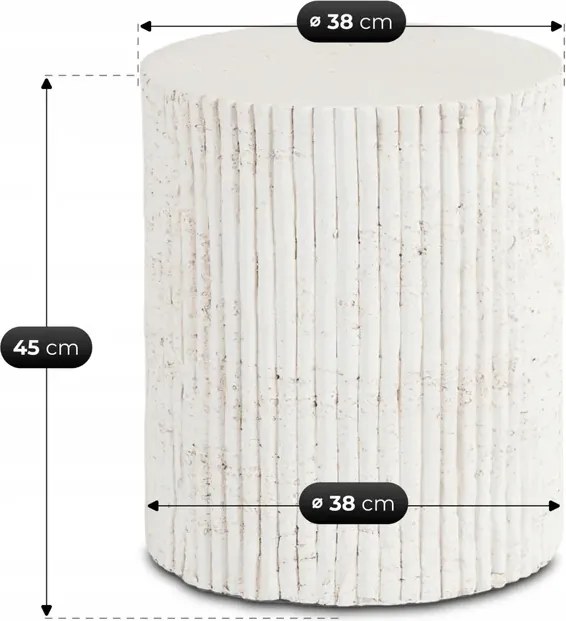 Stolik Kawowy TIALL 38 cm Krem/Beż Japandi