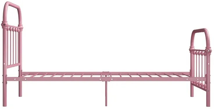 Różowe metalowe łóżko loftowe 120x200 cm F8-P67
