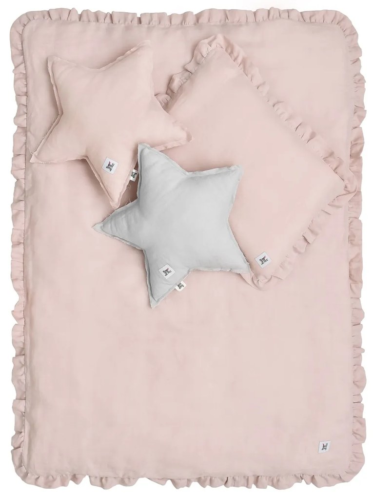 PrzytulneMieszkanie.pl PrzytulneMieszkanie.pl Lniana pościel do łóżeczka DUSTY PINK, roz. M