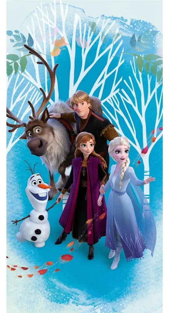 Niebieski bawełniany ręcznik dziecięcy 70x140 cm Frozen "Blue" – Jerry Fabrics