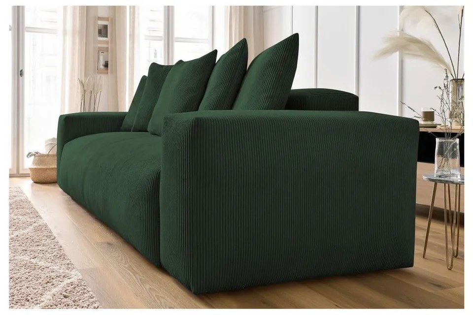 Zielona sztruksowa sofa 280 cm Voltaire – Bobochic Paris