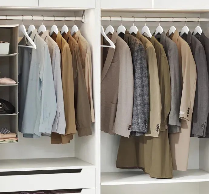 Komplet 10 białych wieszaków drewnianych do szafy M6-B65