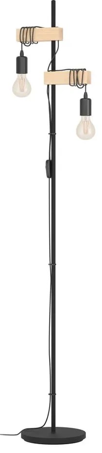 Lampa stojąca LED w czarno-naturalnym kolorze (wysokość 166,5 cm) TOWNSHEND – EGLO