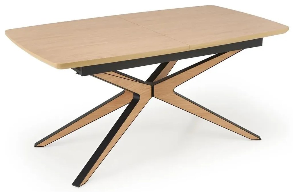 Stół rozkładany JAMES 160(220)x90 dąb naturalny/czarny HALMAR