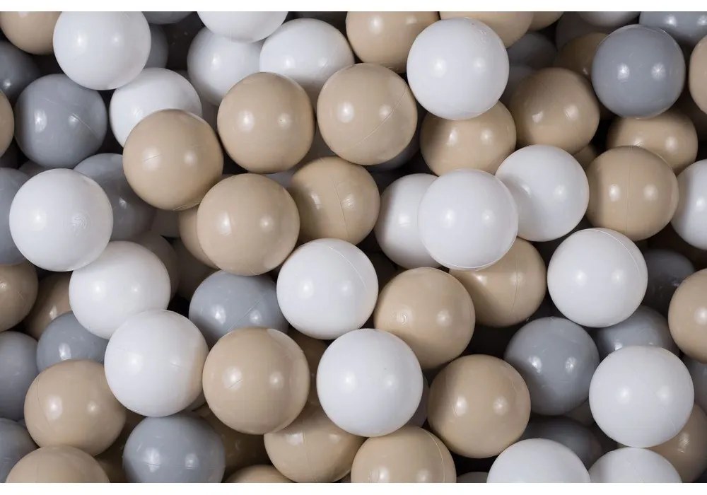 Szary sztruksowy basen z kulkami ø 90x30 cm Montessori – Meowbaby