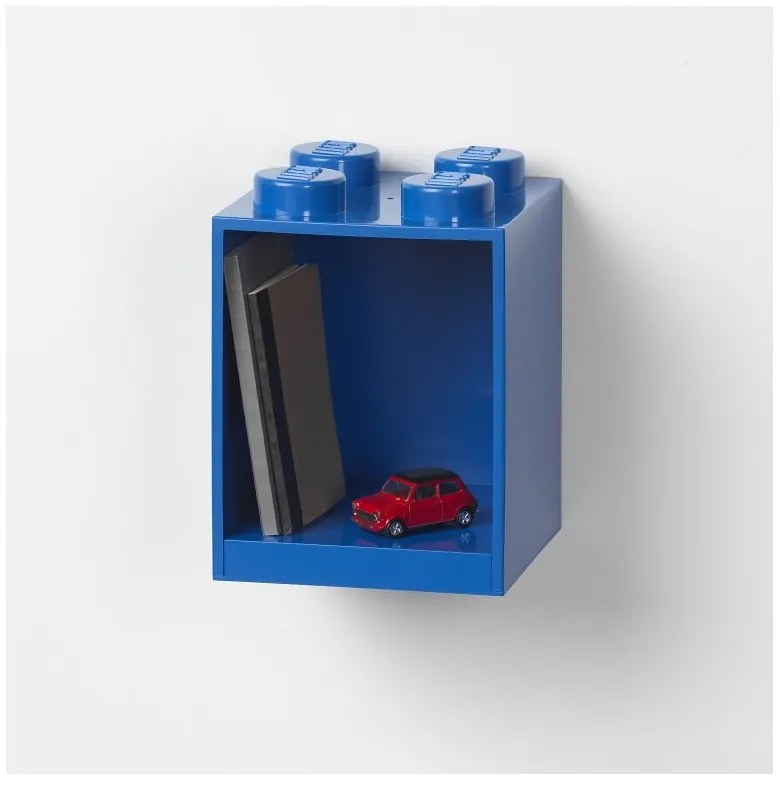 Dziecięca niebieska półka ścienna LEGO® Brick 4