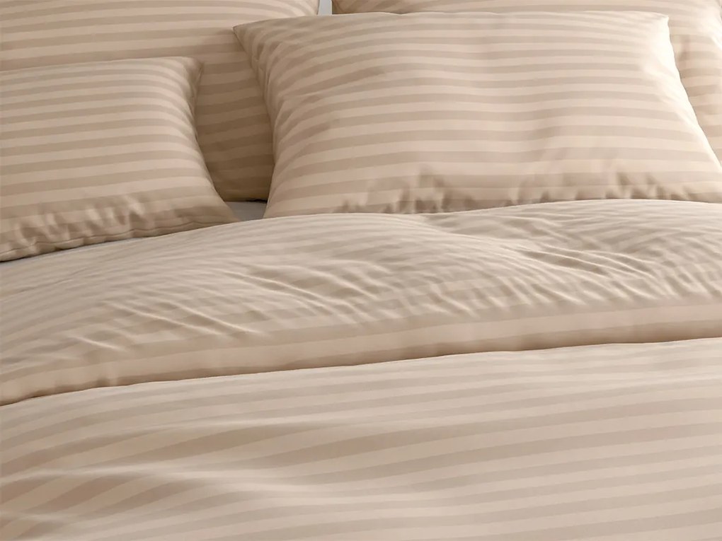 PrzytulneMieszkanie.pl PrzytulneMieszkanie.pl Hotelowa pościel z mikrofibry JASMINE beżowa - pasek 2 cm, kieszeń hotelowa Rozmiar pościeli: 70 x 90 cm | 140 x 220 cm