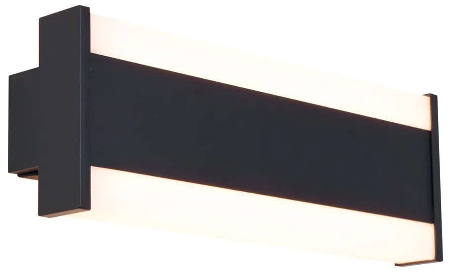 Nowoczesna lampa ścienna czarna 30cm z LED CCT IP54 - Vanya