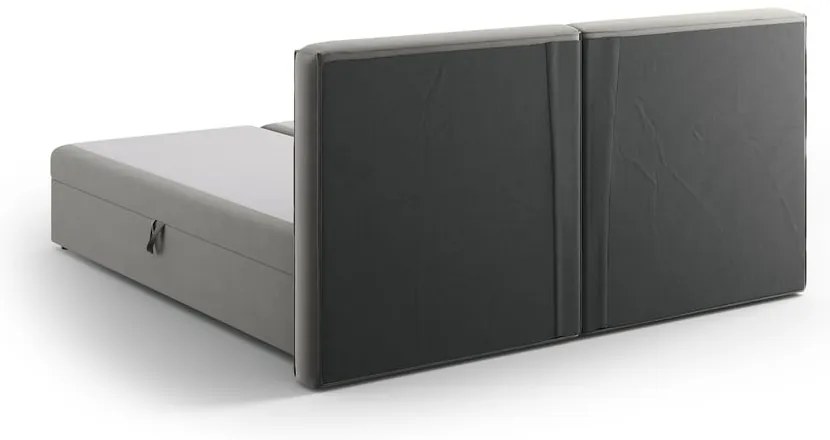 Szare łóżko boxspring ze schowkiem 180x200 cm Arendal – Cosmopolitan Design