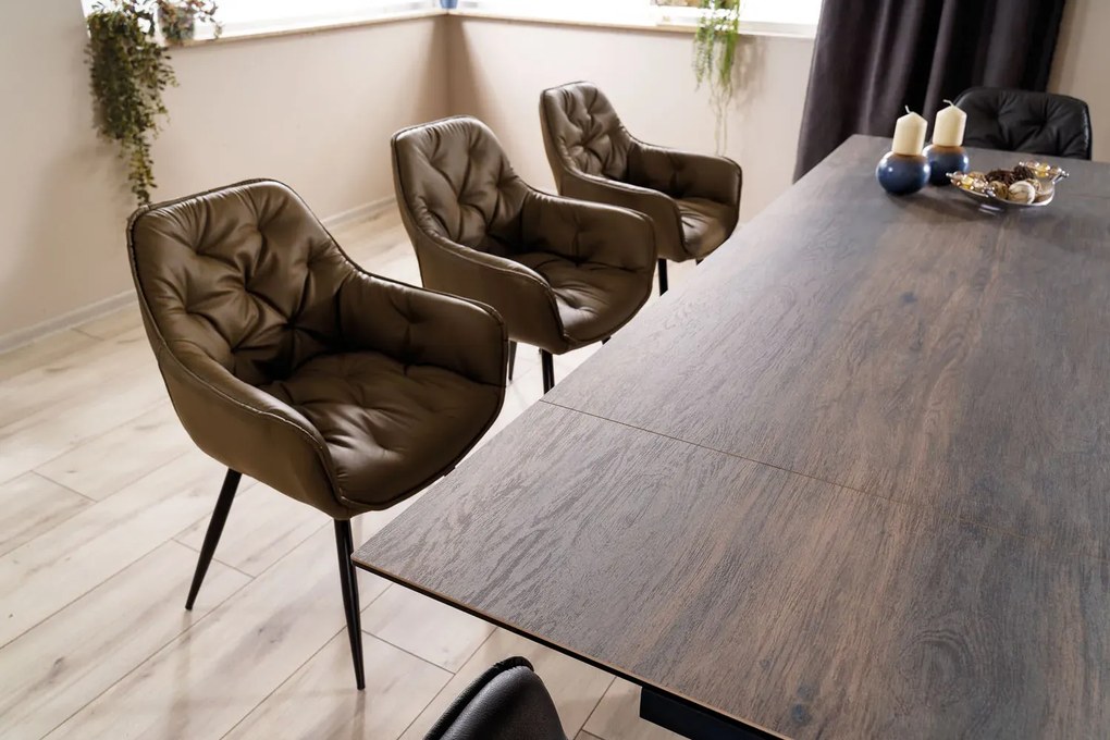 STÓŁ SALVADORE CERAMIC BRĄZ LEGNO / CZARNY MAT (160-240)X90 SIGNAL