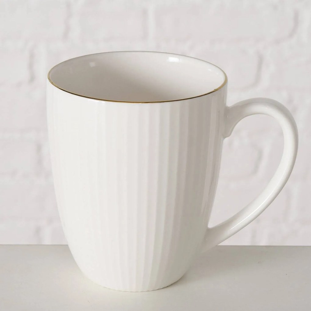 Kubek porcelanowy KELLY, biały, 400 ml