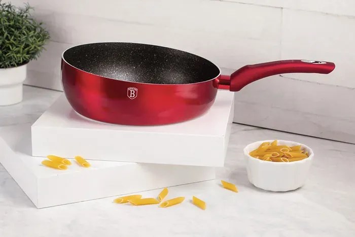 Aluminiowy czerwony wok na każdy typ kuchenki 26cm M3-M47
