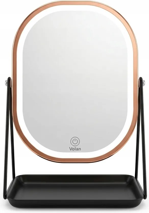 Lusterko Do Makijażu PREMIUM METALOWE Kosmetyczne PODŚWIETLANE LED | VOLAN
