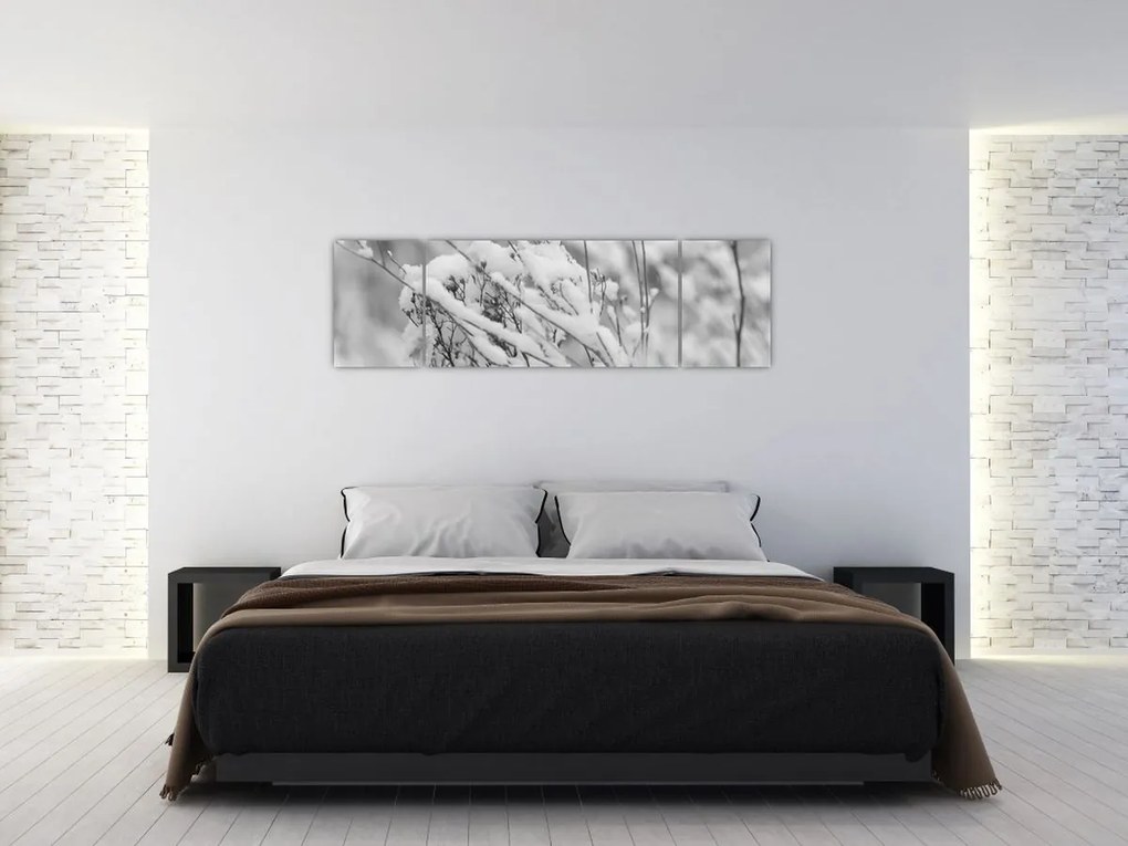 Obraz - Ośnieżone gałęzie (170x50 cm)