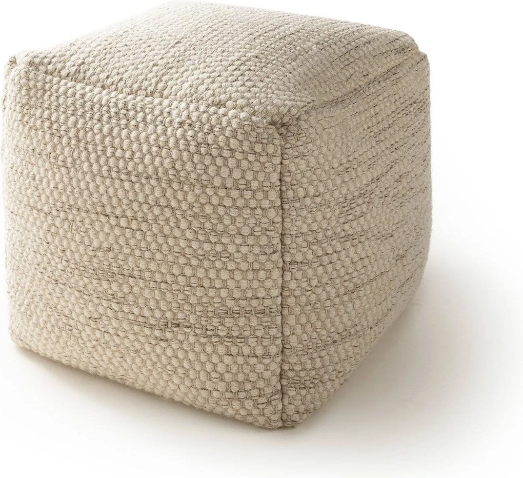 Kwadratowa pufa w kolorze kremowym Rocco