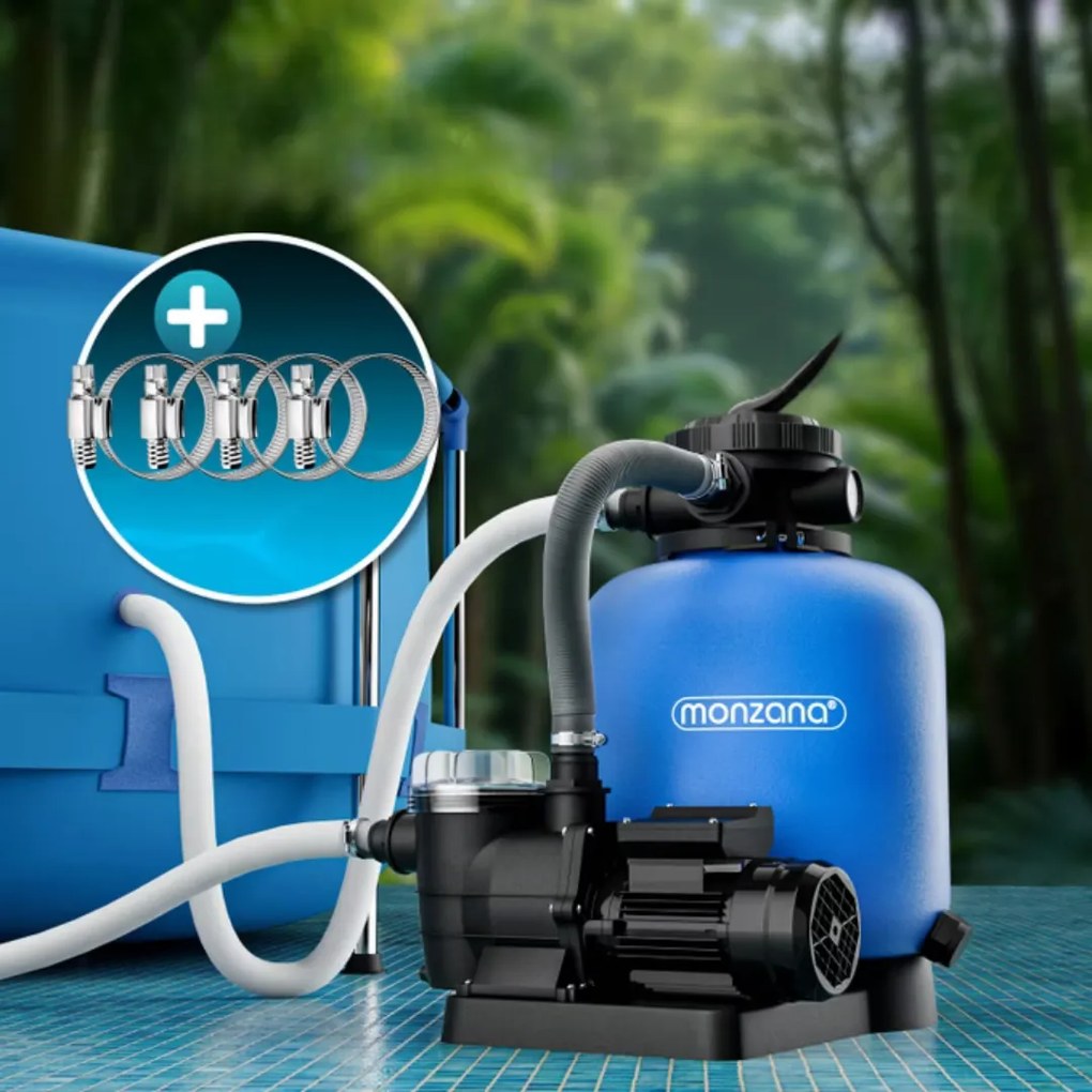 Monzana Filtracja piaskowa do basenu AQUA z filtrem wstępnym 13 200 l/h, niebieska