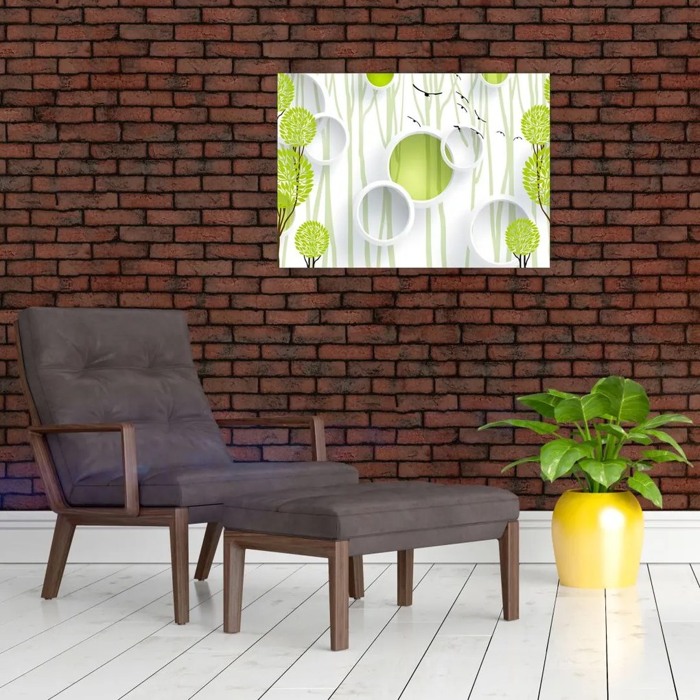 Obraz abstrakcji z drzewami (70x50 cm)