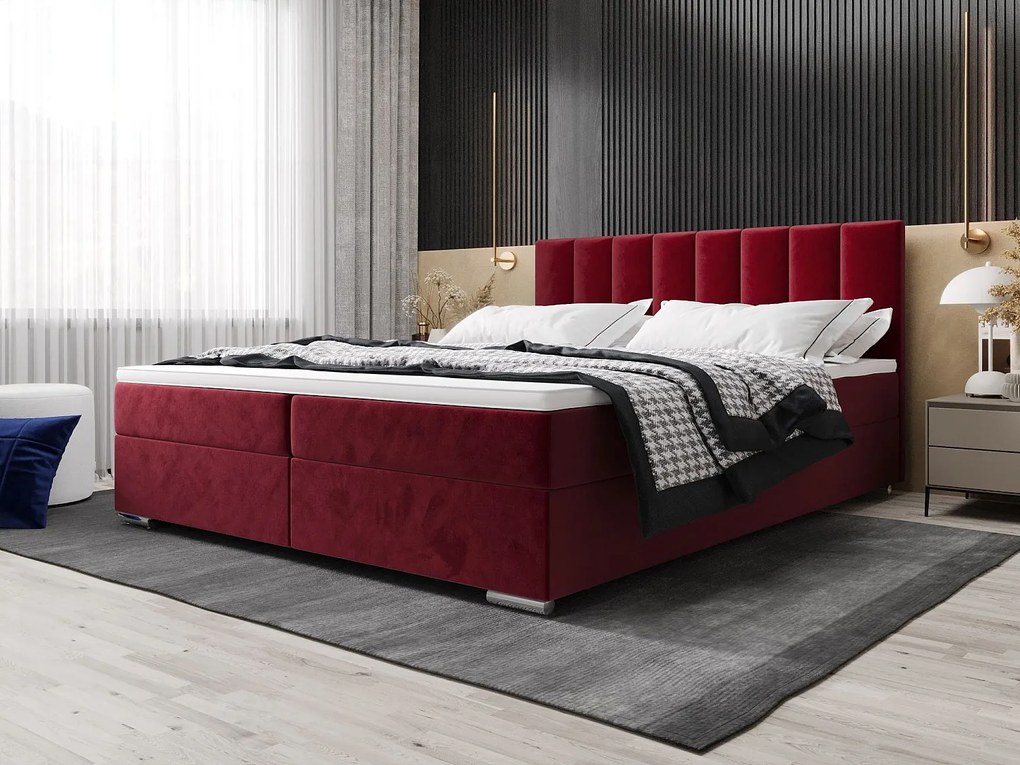 BEDANTE Łóżko kontynentalne ZILANO2 180x200 Itaka 34 Czerwony
